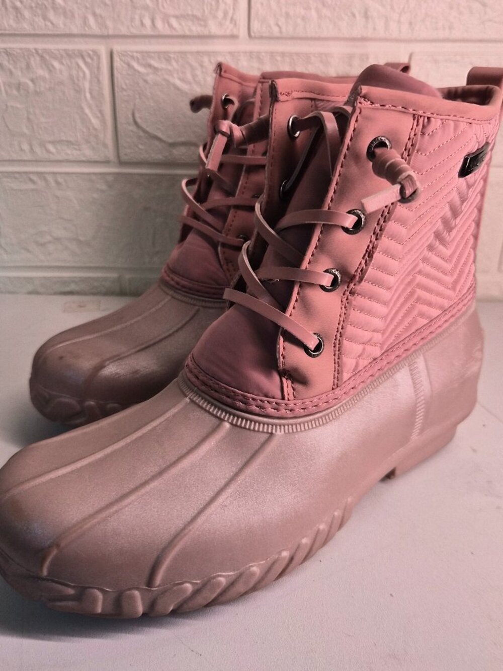Nautica Kids Boys & Girls Duck Kids Waterproof Rain Snow Boot Size 4 Rose Pink